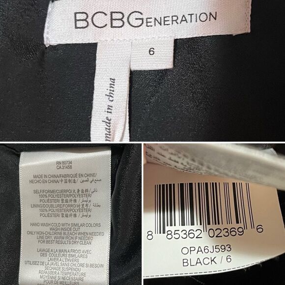 BCBGeneration LBD Black Sheath Mini Dress Petal Cap Sleeves Moto Zippers 6 - Picture 9 of 10